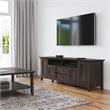 Pemberly Row 72 Inch Transitional TV Stand in Brunette Brown with Storage