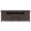 Pemberly Row 72 Inch Transitional TV Stand in Brunette Brown with Storage