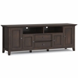 Pemberly Row 72 Inch Transitional TV Stand in Brunette Brown with Storage