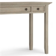 Pemberly Row Solid Wood 54 Inch Desk in Distressed Gray with Storage
