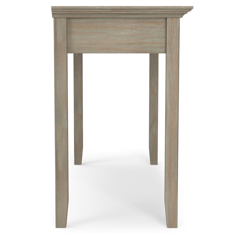 Pemberly Row Solid Wood 54 Inch Desk in Distressed Gray with Storage