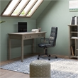Pemberly Row Solid Wood 54 Inch Desk in Distressed Gray with Storage