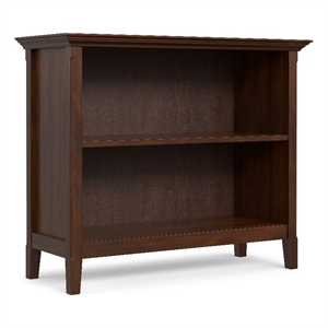 Pemberly Row 36&quot Wide Solid Wood 2 Shelf Bookcase in Russet Brown