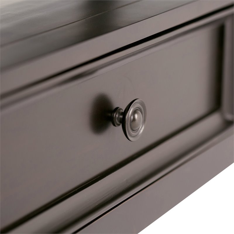 Pemberly Row Solid Wood Coffee Table with Drawers in Hickory Brown