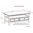 Pemberly Row Solid Wood Coffee Table with Drawers in Hickory Brown
