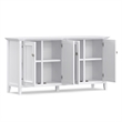 Pemberly Row Solid Wood Wide 4 Door Storage Cabinet in White