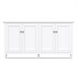 Pemberly Row Solid Wood Wide 4 Door Storage Cabinet in White