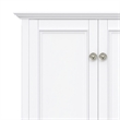 Pemberly Row Solid Wood Wide 4 Door Storage Cabinet in White