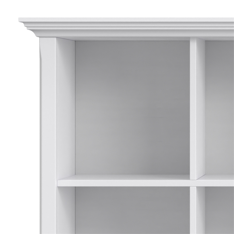 Pemberly Row Solid Wood 8-Cube Storage Sofa Table in White