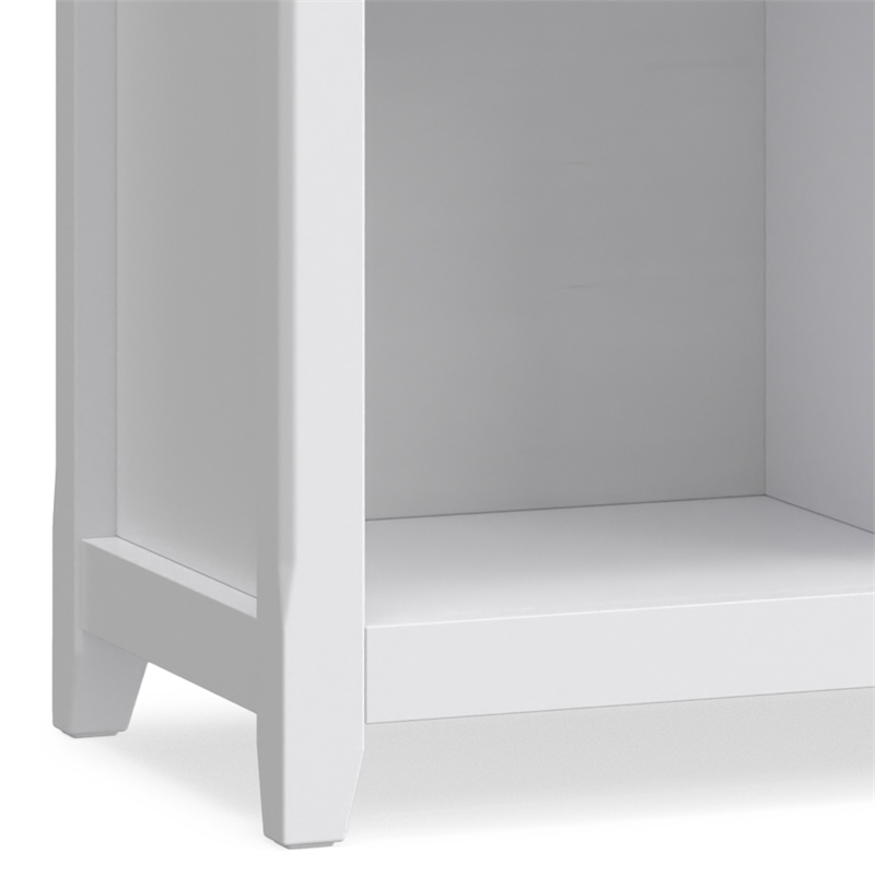 Pemberly Row Solid Wood 8-Cube Storage Sofa Table in White
