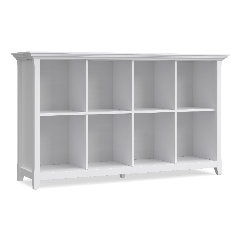 Pemberly Row Solid Wood 8-Cube Storage Sofa Table in White