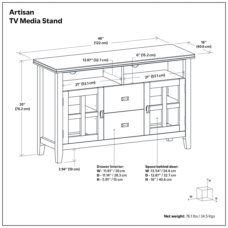 Pemberly Row Solid Wood 48