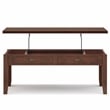 Pemberly Row Solid Wood Lift-Top Coffee Table in Russet Brown