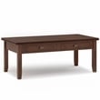 Pemberly Row Solid Wood Lift-Top Coffee Table in Russet Brown