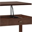Pemberly Row Solid Wood Lift-Top Coffee Table in Russet Brown
