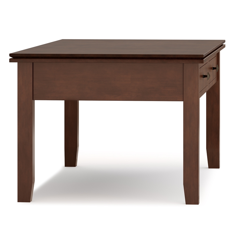 Pemberly Row Solid Wood Lift-Top Coffee Table in Russet Brown