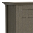Pemberly Row Solid Wood Sideboard Buffet with Wine Rack in Farmhouse Gray