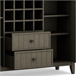 Pemberly Row Solid Wood Sideboard Buffet with Wine Rack in Farmhouse Gray