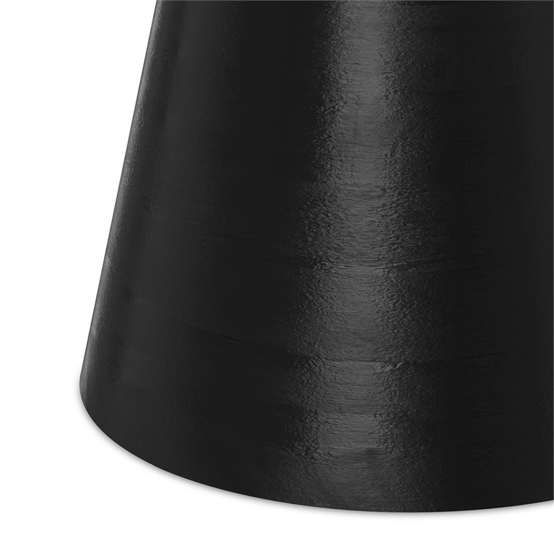 Pemberly Row Mango Wood Round Accent Table in Black