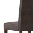 Pemberly Row Parson Dining Chairs Distressed Faux Leather 2pcs Brown