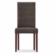 Pemberly Row Parson Dining Chairs Distressed Faux Leather 2pcs Brown