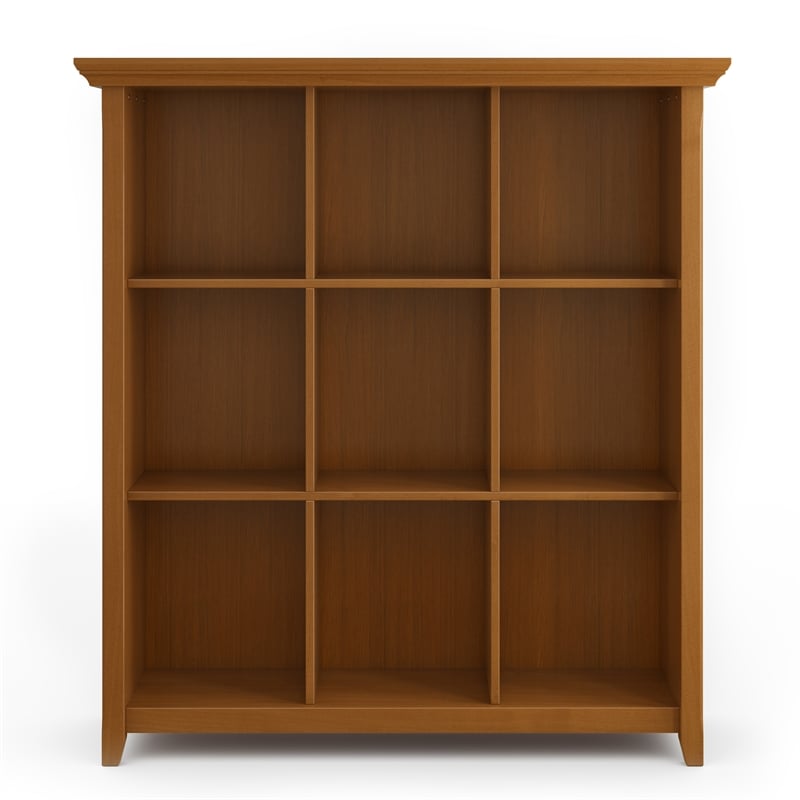 Pemberly Row Wood 9-Cube Storage Unit in Light Golden Brown