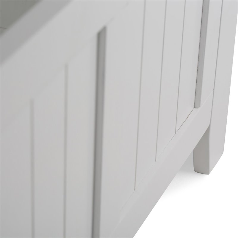 Pemberly Row Solid Wood Entryway Storage Bench with Lid in White