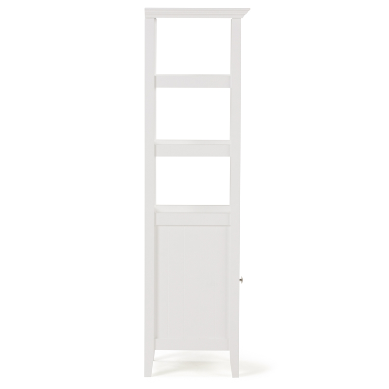 Pemberly Row Bath Storage Tower Cabinet with Shelves in Pure White