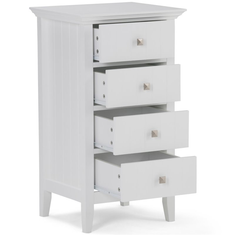 Pemberly Row 32 Inch Four Drawer Bath Cabinet in Pure White Finish