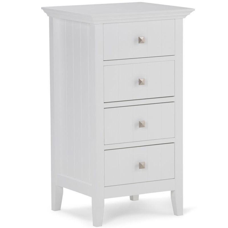 Pemberly Row 32 Inch Four Drawer Bath Cabinet in Pure White Finish