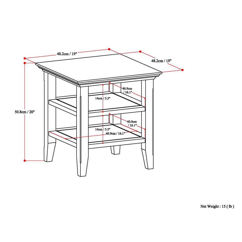Pemberly Row Wood Transitional End Table in Warm Walnut Brown