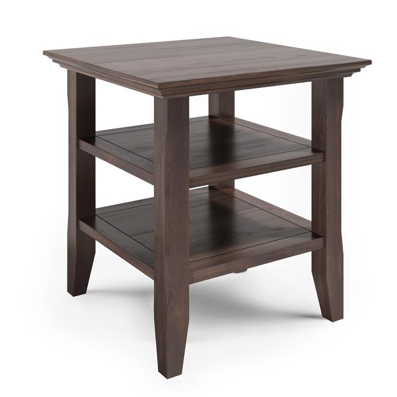 Pemberly Row Wood Transitional End Table in Warm Walnut Brown