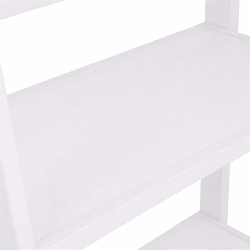 Pemberly Row Solid Wood Transitional Bookcase with White Finish