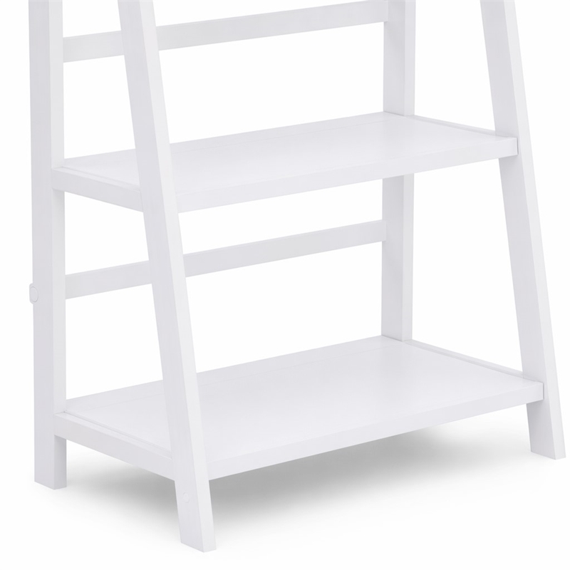 Pemberly Row Solid Wood Transitional Bookcase with White Finish