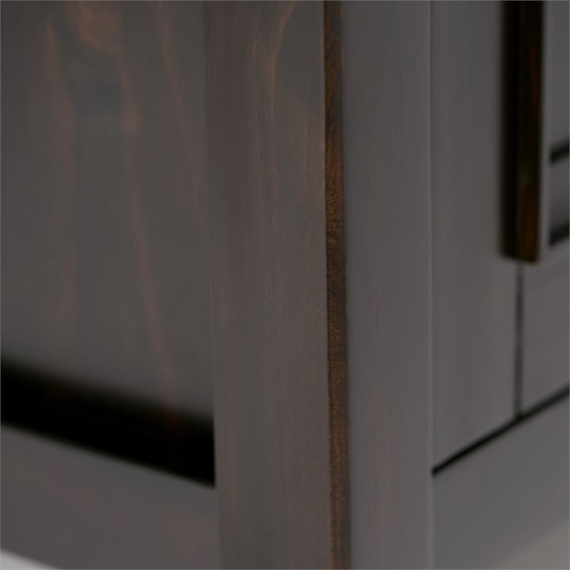 Pemberly Row Solid Wood Low Storage Cabinet in Hickory Brown