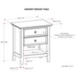 Pemberly Row 24 in Solid Wood Transitional Bedside Table in White