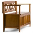 Pemberly Row 48 in Solid Pine Entryway Bench in Light Avalon Brown
