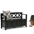 Pemberly Row 48 in Solid Pine Entryway Bench in Black