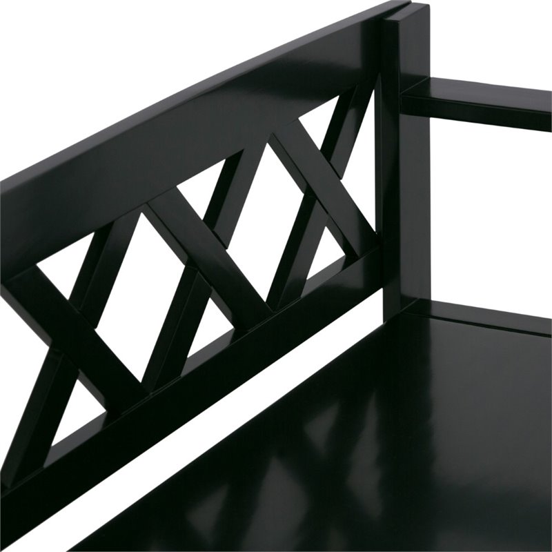 Pemberly Row 48 in Solid Pine Entryway Bench in Black