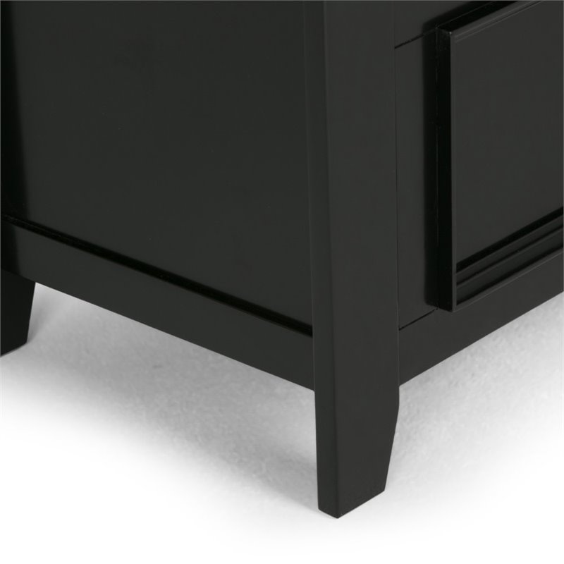 Pemberly Row 48 in Solid Pine Entryway Bench in Black