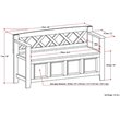 Pemberly Row 48 in Solid Pine Entryway Bench in Black
