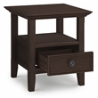 Pemberly Row 19 in Square End Table with Drawer in Farmhouse Brown