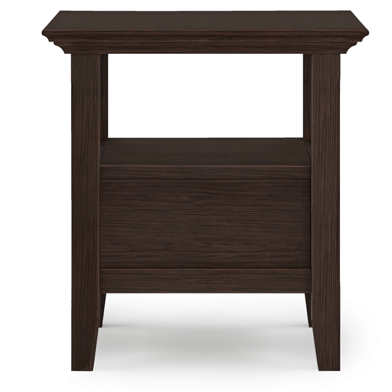 Pemberly Row 19 in Square End Table with Drawer in Farmhouse Brown