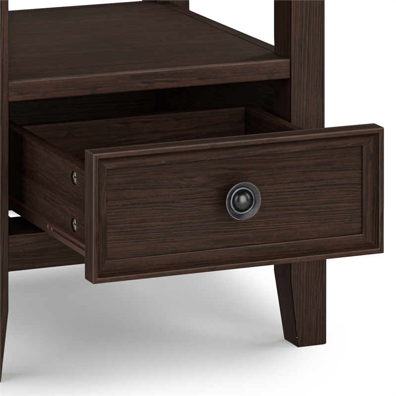 Pemberly Row 19 in Square End Table with Drawer in Farmhouse Brown