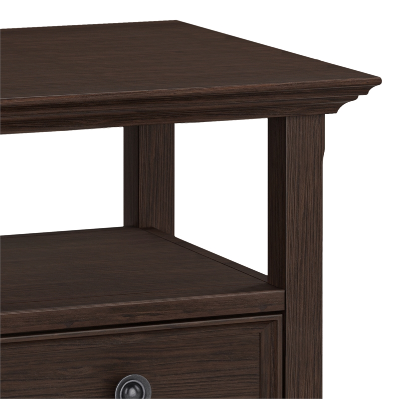 Pemberly Row 19 in Square End Table with Drawer in Farmhouse Brown