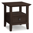 Pemberly Row 19 in Square End Table with Drawer in Farmhouse Brown