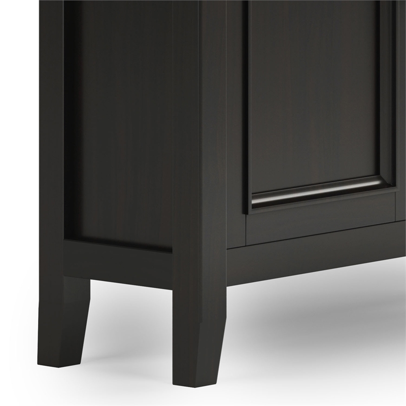 Pemberly Row Transitional Solid Wood Entryway Cabinet in Hickory Brown