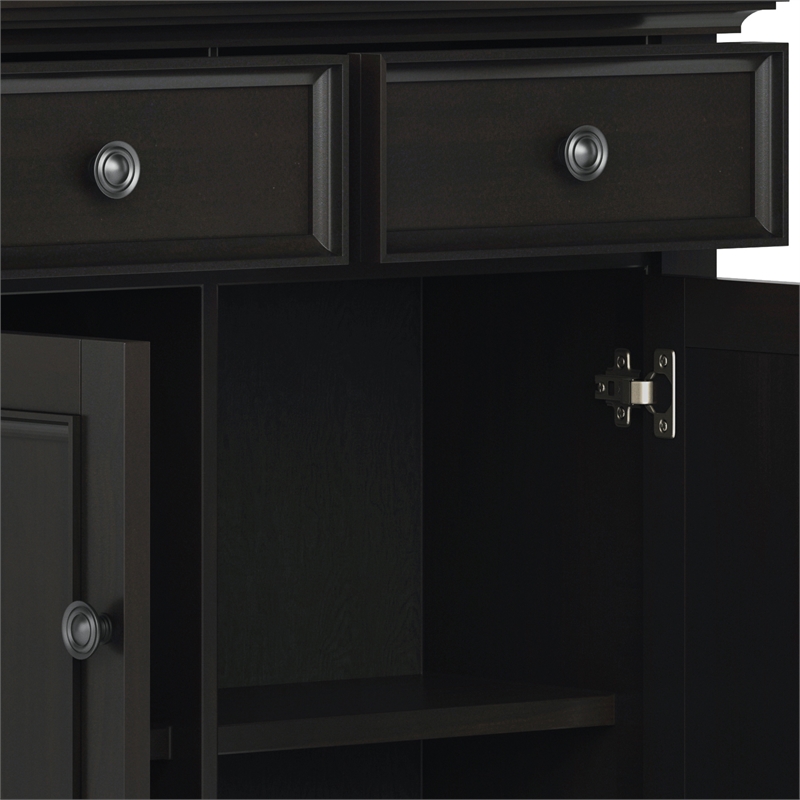Pemberly Row Transitional Solid Wood Entryway Cabinet in Hickory Brown