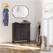 Pemberly Row Transitional Solid Wood Entryway Cabinet in Hickory Brown