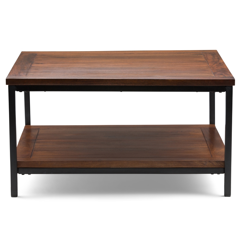 Pemberly Row 3-Piece Mango Wood Coffee Table Set in Cognac Brown